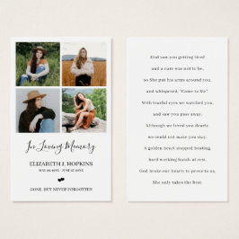 4 Tarjetas de plegarias para conmemoración del fun