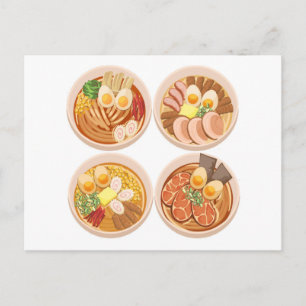 4 tazas de postales de Ramen