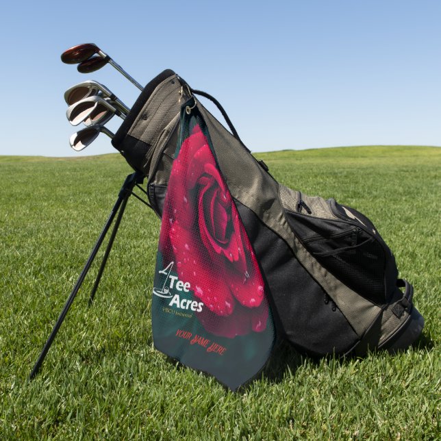 4 Tee Acres Rosa Toallas de Golf Personalizadas (Verde)
