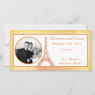 4 x 8 Invitación de fotografía de compromiso París