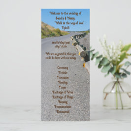 4" X 9.25" Texto del programa de bodas de ambos la