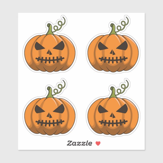 4PC Pegatinas de calabaza - Halloween Jack-o'-Lant (Hoja)