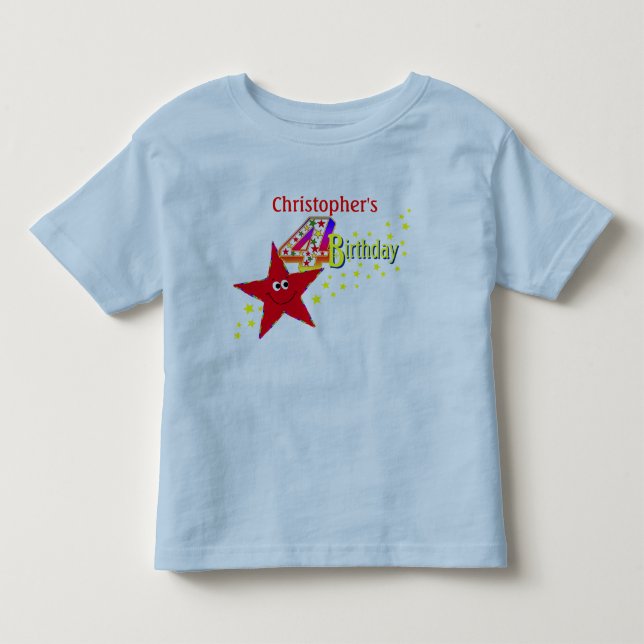4ta camisa del cumpleaños de la estrella roja (Anverso)