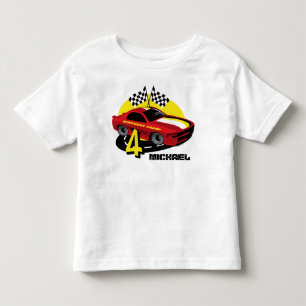 4ta camisa del cumpleaños del coche de carreras