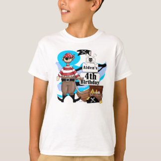 4ta camiseta del cumpleaños del pirata de encargo