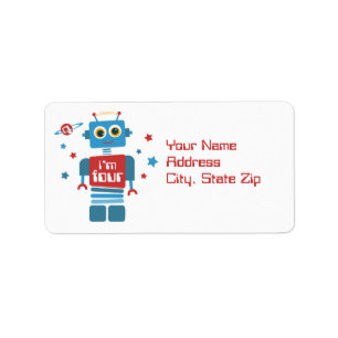 4ta etiqueta del cumpleaños del robot