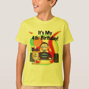 4tas camisetas y regalos del cumpleaños del coche