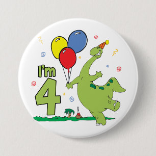 4to botón del cumpleaños de Dino