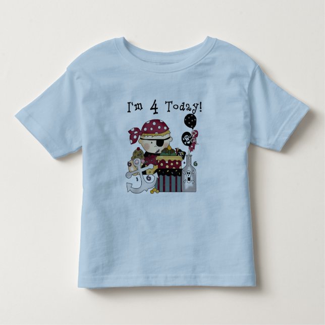 4to Camisetas y regalos del pirata del cumpleaños (Anverso)