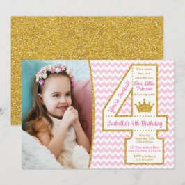 4to cumpleaños rosa y oro de la invitación el | de