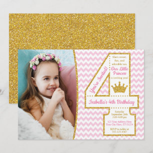 4to cumpleaños rosa y oro de la invitación el de