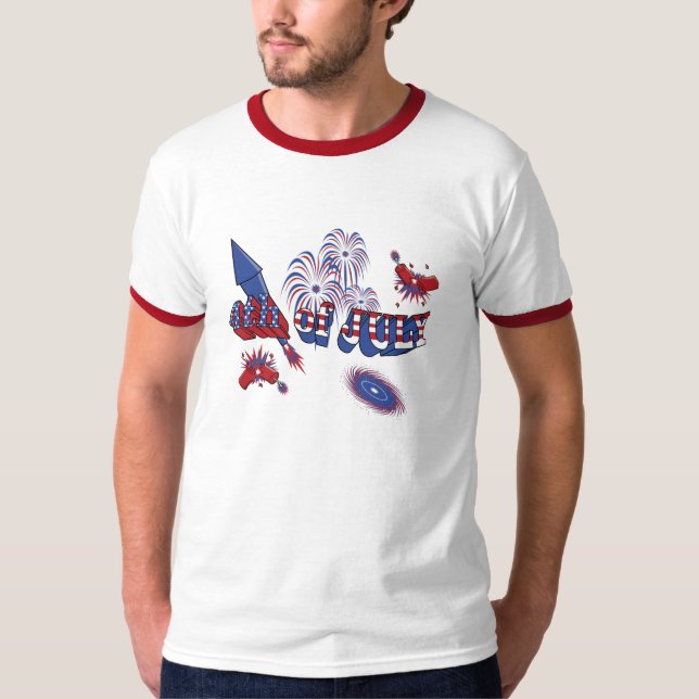 4to de la camiseta de los fuegos artificiales de (Anverso)