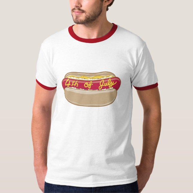 4to de la camiseta del perrito caliente de julio (Anverso)