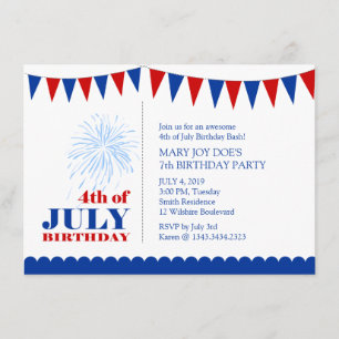 4to de la invitación de la fiesta del cumpleaños