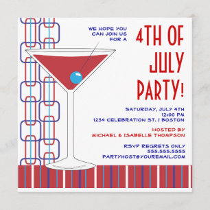 4to de la invitación del cóctel de julio Martini