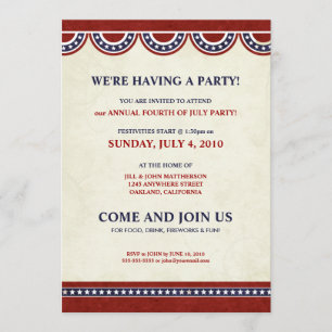 4to de las invitaciones del fiesta del Día de la