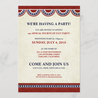 4to de las invitaciones del fiesta del Día de la