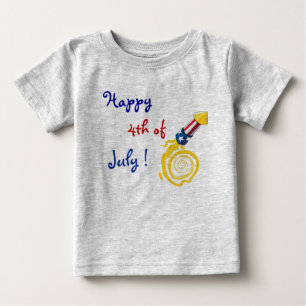 4to feliz de la camisa del bebé de julio