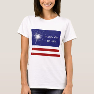 4to feliz de la camiseta de julio con el Sparkler