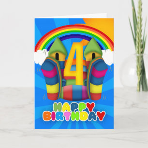 4to Tarjeta de cumpleaños con el castillo animoso