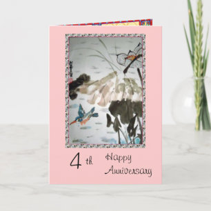 4to Tarjeta del aniversario