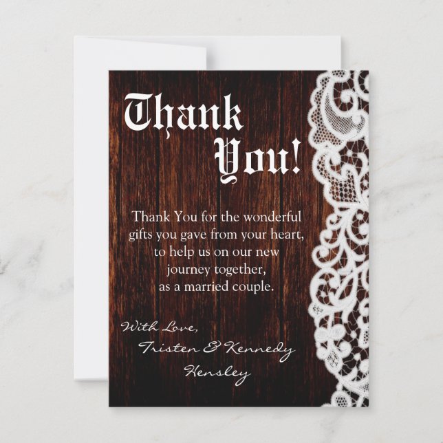 4x5 FLAT Gracias País Tarjeta Barn Madera Oscura L (Anverso)