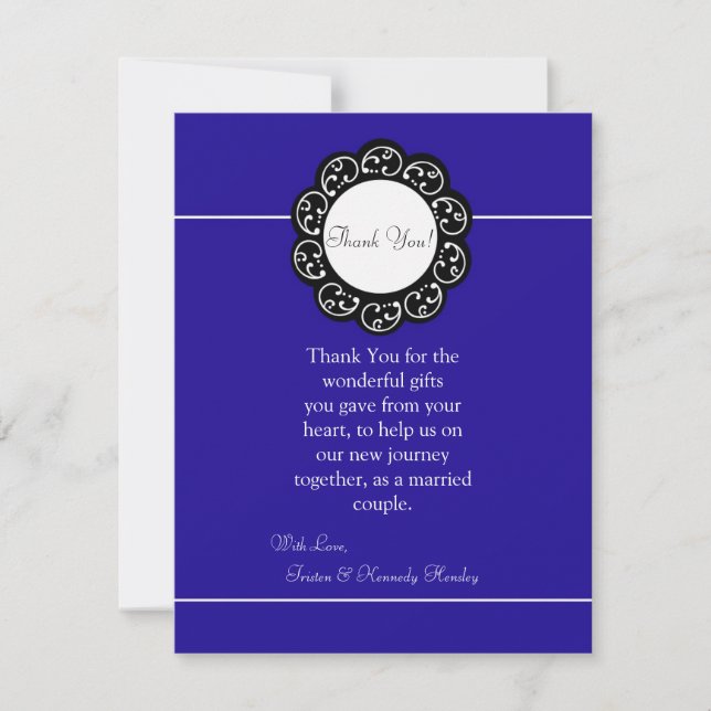 4x5 FLAT Gracias Tarjeta Azul y Blanco (Anverso)