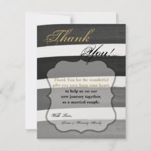 4x5 FLAT Gracias Tarjeta Banda de Ombre Línea Negr