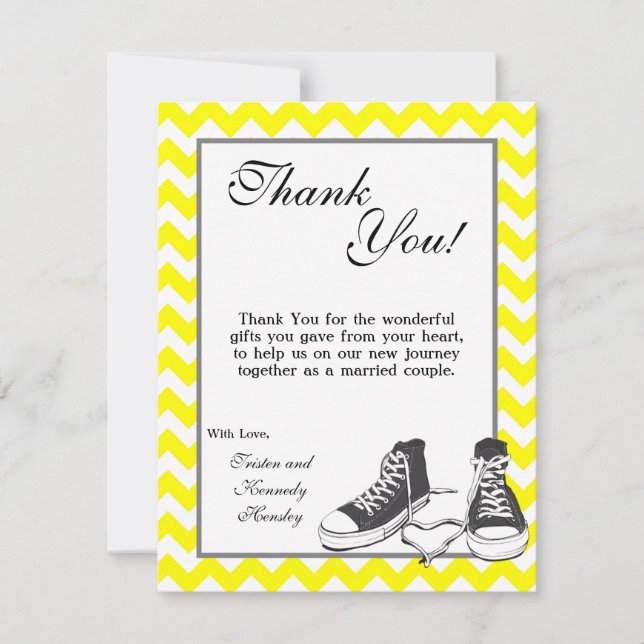 4x5 FLAT Gracias Tarjeta Chevron De Esneakers Para (Anverso)