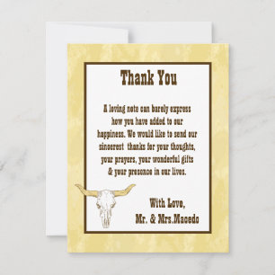 4x5 FLAT Gracias Tarjeta Cowboy Rodeo Steull T