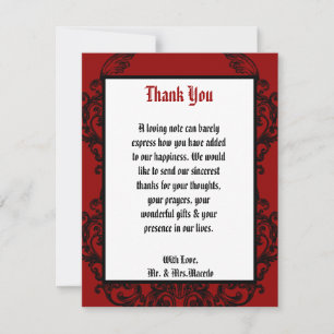 4x5 FLAT Gracias Tarjeta Crimson Red Ornate Embell