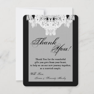 4x5 FLAT Gracias Tarjeta Crystal Chandeliz Glitz