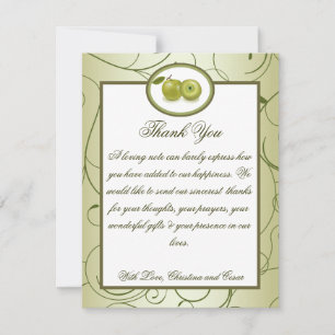 4x5 FLAT Gracias Tarjeta Fruta de los Swirls Green