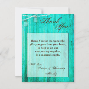 4x5 FLAT Gracias Tarjeta Mason Jar String Lights