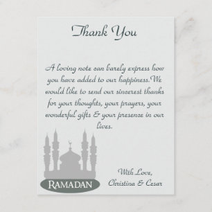 4x5 FLAT Gracias Tarjeta Soft Blue Islamic Ramadan