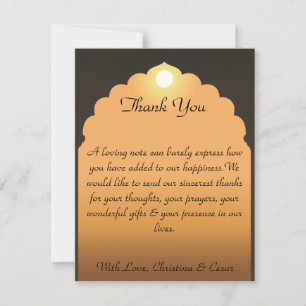 4x5 FLAT Gracias Tarjeta Taj Mahal Sunset Naranja 