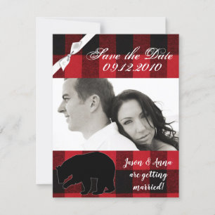 4x5 Guardar la tarjeta de fecha Red Búfalo trenzad