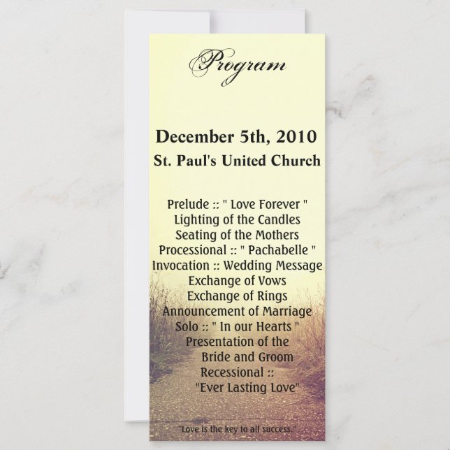 4x9.25 Tarjetas de programa Camino de senda de sen (Anverso)