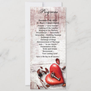 4x9.25 Tarjetas de programa Country Wood Key to my