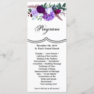 4x9.25 Tarjetas de programa Lavender Hibiscus en b