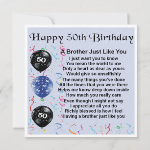 50ª tarjeta de cumpleaños - Hermano