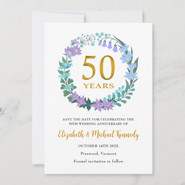 50º Aniversario de Bodas de Oro Tarjeta de Reserva (Anverso)
