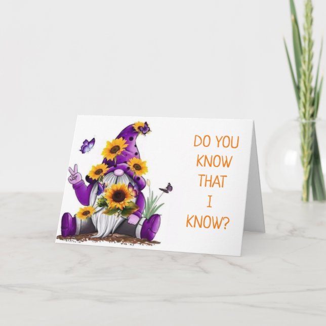 ***50º CUMPLEAÑOS*** Tarjeta COMICAL GNOME (Anverso)