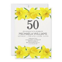 50.ª acuarela de cumpleaños Invitación a la fiesta