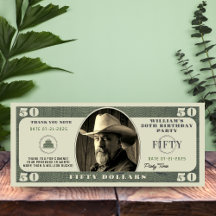 50.ª Fiesta de Cumpleaños 50 Dólares Carta de agra