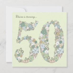 50.ª fiesta de cumpleaños Invitación a la floració
