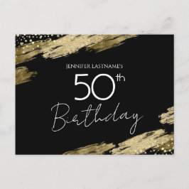 50.ª fiesta de cumpleaños Invitación de oro negro