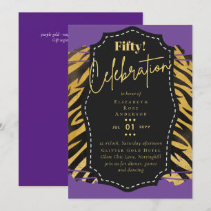 50.ª fiesta de cumpleaños invitaciones glamour Pur