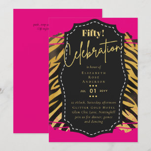 50.ª fiesta de cumpleaños invitaciones glamour Pur