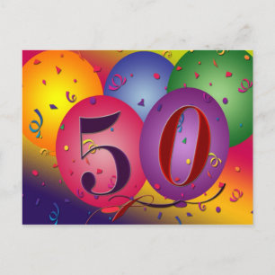 50.ª fiesta de cumpleaños invitaciones postales